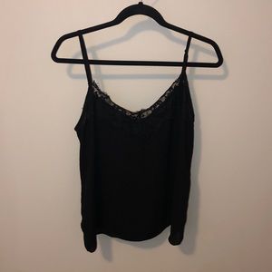Black tank top with lace detail